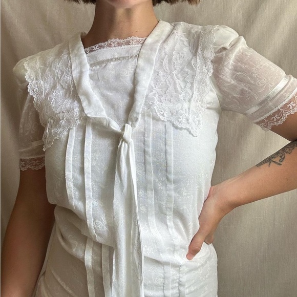 Vintage Gunne Sax Victorian Sailor Drop Waist Dress - Picture 3 of 6